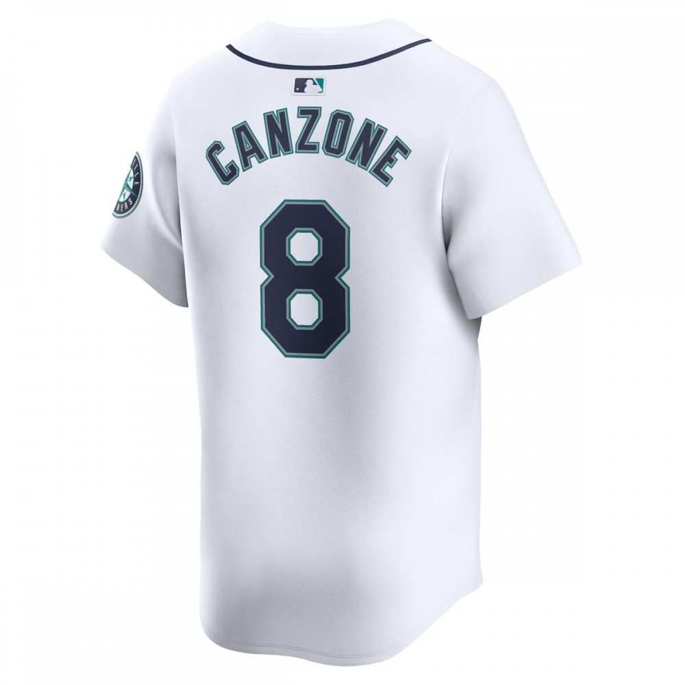 Dominic Canzone Seattle Mariners Home Limited Player Jersey - White-Pro Kit Vault | Brand New 26/27 Sports Jerseys